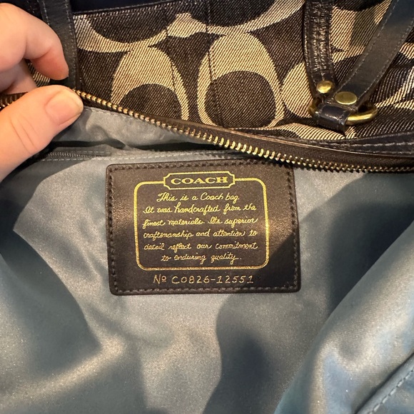 Coach Signature Denim Coach Barrel Bag - Picture 11 of 12